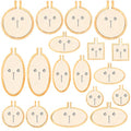 Framendino, 18 Pack Mini Embroidery Hoops Tiny Round for DIY Jewelry Pendant and Keychain