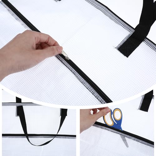 Elegaperma Sewing Project Bag, Needlepoint Project Bag Durable and Stylish Mesh PVC, Large-Capacity Project-Bags, Knitting Supplies, Office Supplies, Books (Black)