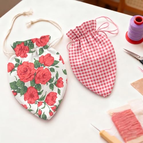 Aubliss 8pcs Fat Quarter Fabric Bundles (100% Cotton - 20'' x 20'') - color: Rose Gingham