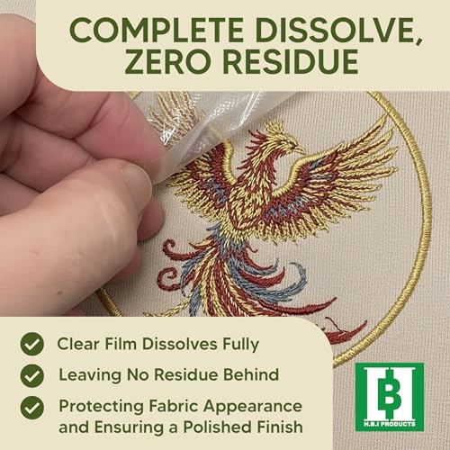 HBI Wash Away Embroidery Topping, Water Soluble Clear Film, 10 in x 25 yd - size: 10" x 25yd
