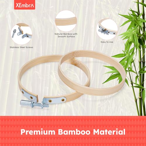 XEmbro 9 Pieces Embroidery Hoops, 3 Inch Small Embroidery Hoop - style: 3 Inch