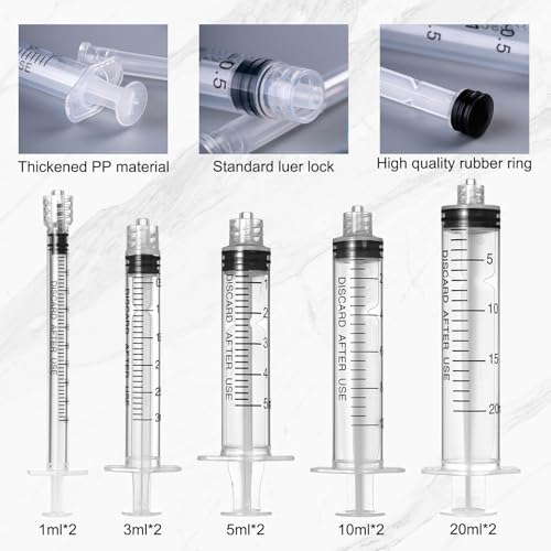 Glue Applicator Syringe with Blunt Tip Needle, Sealed Cap, Dispensers Tips