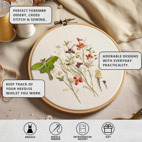 Magnetic Needle Minder Magnet Embroidery Accessories and Supplies Embroidery Needle Holder Cross Stitch Holder Needlework Supplies (Green Butterfly) - size: green butterfly