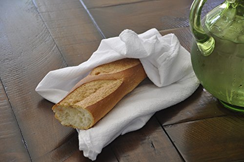 Nouvelle Legende Reusable Commercial Grade Cotton Flour Sack Towels – Ultra-Soft, Lint-Free, for Kitchen, Food Prep, & Baking, 28 x 29 Inches, 12-Pack, White