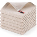 Homaxy 100% Cotton Waffle Weave Dish Cloths, 6 Pack, Beige - color: Begie, size: 12 x 12 - 6 Pack