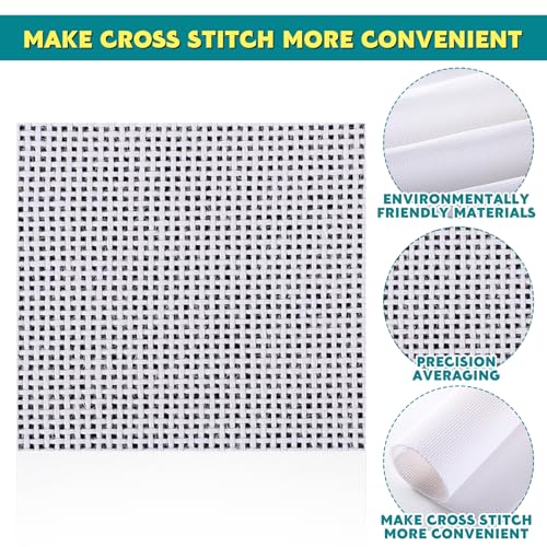 Knitgrip 1 Pack 18 x 14 Inches Needlepoint Canvas, 13 Mesh, Pure Cotton - size: 18 x 14 Inches