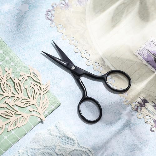 HALO FORGE Small Sharp Embroidery Scissors Stainless Steel 3.5" Black - style: 3.5" small embroidery scissors