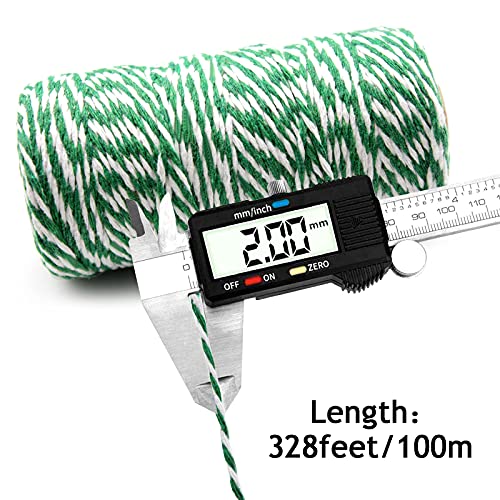 Anvin Natural Jute Twine - 984 Feet, 10 Ply, 2mm Thick, Green, Red, White (Pack of 3) - Bakers, Butcher, Baking, Arts & Crafts, Gardening - color: Red White & Green White & Red White Green
