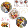 LYMIGER 3 Packs Embroidery Kit for Adults, Embroidery for Beginners (Girl) - color: Girl