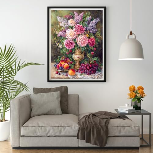 Moohue 14ct Counted Stamped Cross Stitch Kits for Adults Flowers Printed Cross Stitch Patterns Art Crafts Cross Stitch Supplies (Flowers 10) - color: Flowers 10