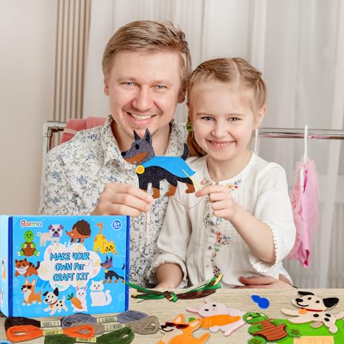 Garma Puppy Sewing Kit for Kids - 10 in 1 Pet Kids Sewing Crafts Kit for Beginners - Mini Sewing Kits for Kid 5-8 8-12 - Easy Sew Your Own Felt Animals DIY Craft Set for Boys & Girls Birthday - style: Pet