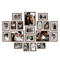upsimples Picture Frames set of 19, Including 8x10, 5x7, 4x6 Brown Frame - color: Brown