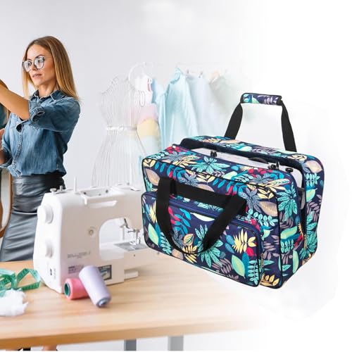 Sewing Machine Carrying Case, Sewing Machine Carrying Case Tote Bag, Universal Tote Storage Bag with Pockets and Handles, Suitable for Most Standard Singer, Janome (Light Blue) - color: Light Blue