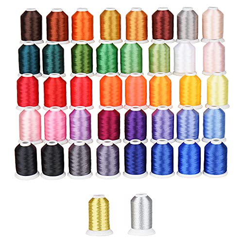 Simthread 42 Colors 550Yds 40WT Polyester Embroidery Thread Set - color: 42 Colors