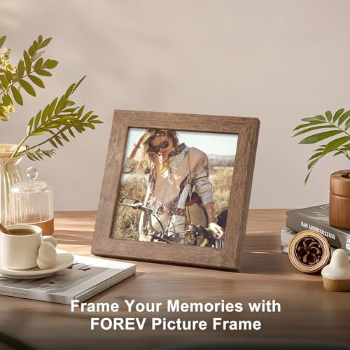 TOFOREVO 5x5 Picture Frames set of 2, Rustic Brown - color: Rustic Wood, size: 5x5