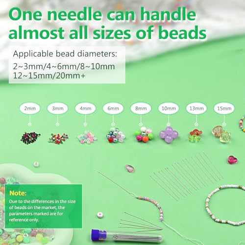 UOOU 200 Pcs Beading Needles Size 10/11 Beading Needles for Seed Beads - size: 0.4*51mm/0.45*55mm