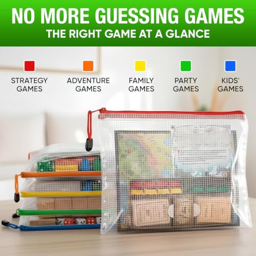 5 Pack Mesh Zipper Pouch Bags A3 17.7x12.6 inch - Plastic Zipper Pouches for Organizing - Game Storage Bags - Puzzle Organizer Bags - Large Zip Pouch Bags - Mesh Pouch with zip - Puzzle Bags - size: 5 Pack A3