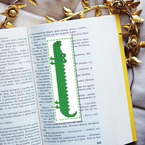 FREEBLOSS 6 Set Cross Stitch Bookmark Kits Stamped Cross Stitch Kit 11CT Embroidery Kit with Instructions for Adults Beginners Creative Animals Pattern, 20x6cm/8x2.4inch - style: Long bodied animals