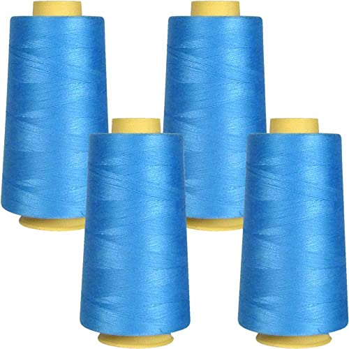 Superpunch SuperSew Thread, 4 Cones of 3000 m, Pack of 4, Light Blue 2805 - color: Light Blue 2805