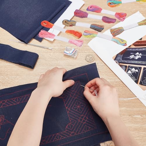 FREEBLOSS 8 Pcs Sashiko Thread Sashiko Skein 8 * 20 M Pure Cotton Embroidery Thread Japanese Sewing Threads Quilting & Embroidery Sewing Kit Supplies 8 Red Mixed Colors - color: Red