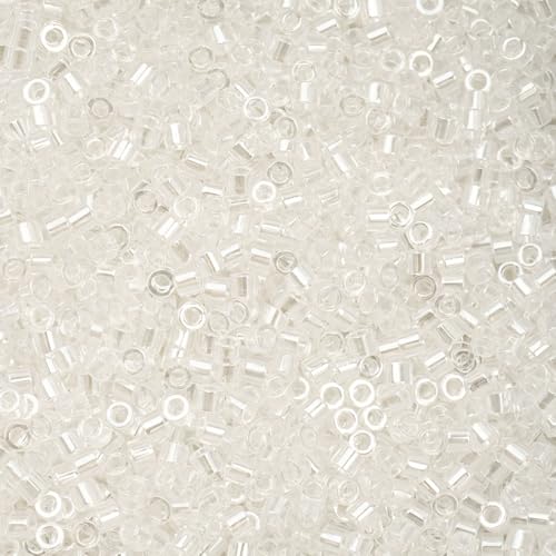 John Bead 25g Cylin Beads Crystal Luster 11/0 Glass Cylindrical Seed Beads for Jewelry Bracelets Necklaces Earrings Making Embroidery - color: Transparent Crystal Luster