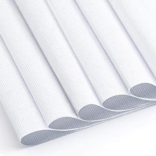 6 Pcs Cross Stitch Fabric 14 Count Aida Cloth for Needlework - color: White