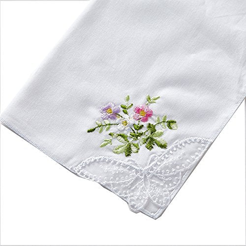 RDS HANKYTEX Cotton Embroidery Ladies' Handkerchiefs Lace Set of 6 - style: 1