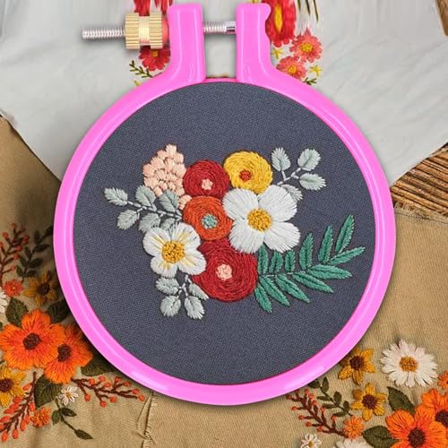 Plastic Embroidery Hoop, 3 Inch Circle Cross Stitch Hoop Embroidery Circle Frames Ring Cross Stitch Supplies for Sewing, Needlework