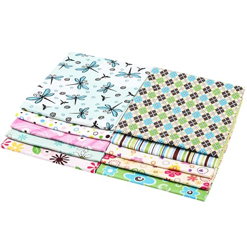Craftido -25 Options- 100% Cotton Quilting Fabric Bundles 10pcs Fat Quarters 18”x21”-Medium Weight 5.2 oz- Soft Cotton for Quilting, Sewing Project, Patchwork, DIY Crafts - Spring - color: Spring