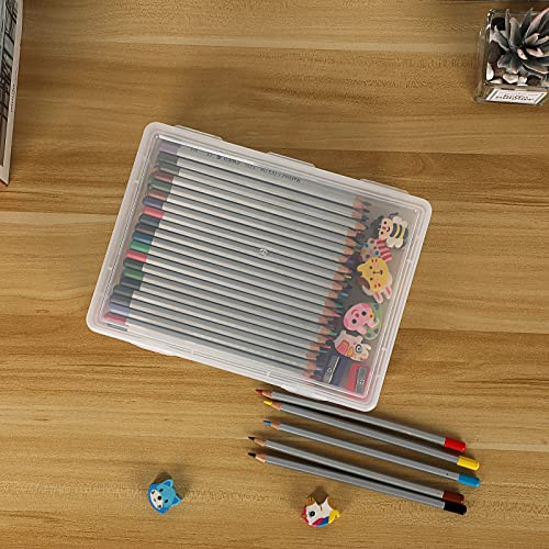 BTSKY Clear Plastic Storage Box with Flap Lid, 2 Pack Small - 9.1"x6.7"x2" - size: Small-2 Pack
