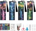 4 Pcs Cross Stitch Bookmark Kit for Adult Beginners Cross Stitch Kits - color: Cross stitch bookmark-19