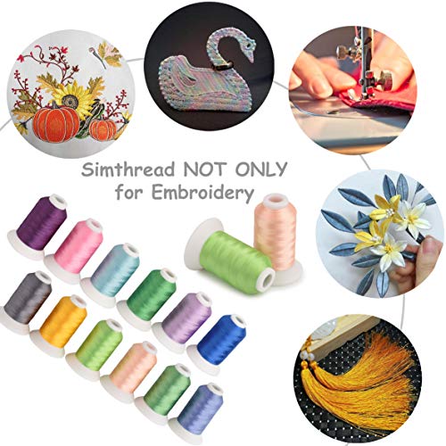 Simthread 60WT Bobbin Fill Thread Machine Embroidery Thread (Black 900) - color: Black 900