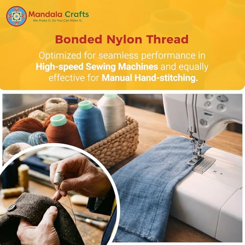Mandala Crafts Size 92 280D T90 Gold Bonded Nylon Thread, 1100 YDs - color: Gold, size: T90 #92 280D/3 1100 Yards