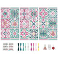 BEUNITONE Cross Stitch Bookmark Kits 6 Pcs Variegated Flowers DIY Bookmarks Cross Stitch Set for Adults Beginners Hand Embroidery Set Traditional Decorative Patterns Craft Kits for Gifts 8''x2.4'' - style: Ceramic Tile Pattern