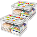 24QT 2Packs Clear Craft Organizers and Storage with Trays - size: 24QT 2 Packs