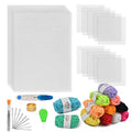 BUYGOO 39Pcs Mesh Plastic Canvas Sheets Kit Including 15 Pieces Clear Plastic Canvas, 12 Color Acrylic Yarn and Embroidery Tools for Embroidery Plastics Canvas Craft