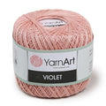 Yarn Art 1 Skein YarnArt Violet,100 Mercerized Cotton Yarn Threads Crochet Lace Hand Knitting Yarn Embroidery Arts Crafts (Light Pink 4105) - color: 4105