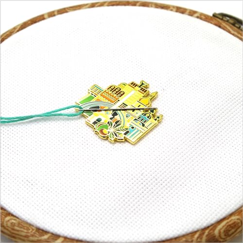 Awesome Pattern Studio Kyiv Magnetic Needle Minder + 2 Needle Threaders. Enamel Pin for Cross Stitch, Embroidery and Craft - size: Kyiv Set #1