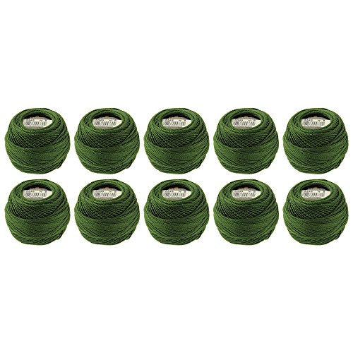 DMC Pearl Cotton Balls, Size 8, Dark Hunter Green - color: Dark Hunter Green, style: 8 Thread Count