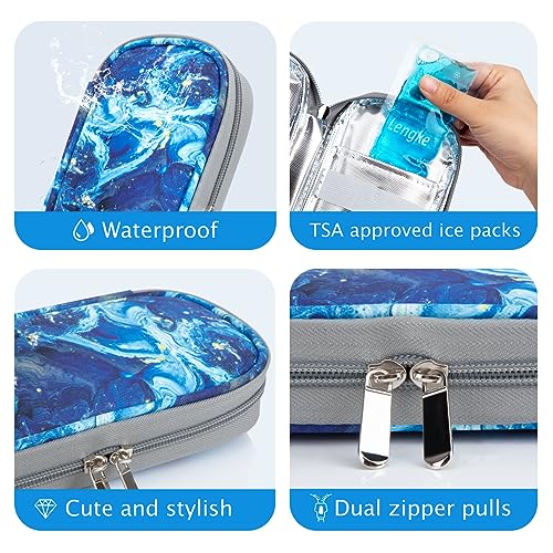 YOUSHARES Insulin Cooler Travel Case - Portable Refrigerated Medicine Case for Insulin Pen, Medication and Diabetic Supplies with 2 TSA Approved Ice Pack - color: Quicksand