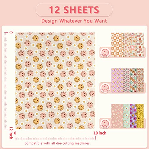 Tintnut Daisy and Smiley Heat Transfer Vinyl,12 Pcs 12×10in Iron on Vinyl - color: Yellow