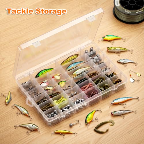 2 Pack 36 Grids Clear Organizer Box with Dividers, 10.9 x 6.9 x 1.8 in - color: 2 Pack, size: 36 Grids(10.9 x 6.9 x 1.8 inch)