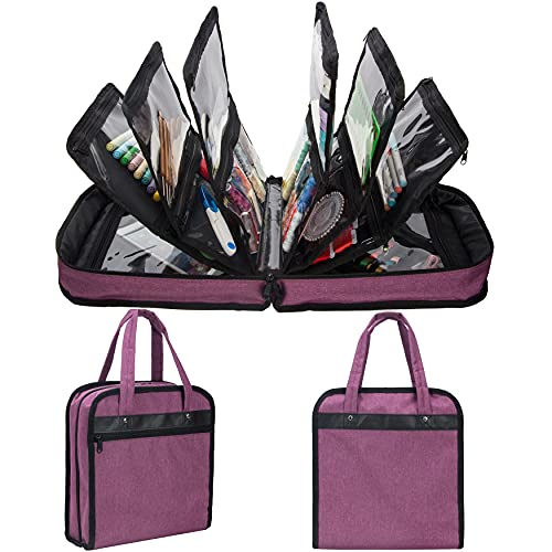 PACMAXI Sewing Accessories Storage Bag, Knitting, Craft Tools - color: purple