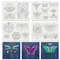 BENECREAT 4Sheets 19Pcs Mystic Butterfly Water Soluble Embroidery, 11.7x8.3inch Stick and Stitch Embroidery Paper Stabilizer Water Soluble Hand Sewing for Shirts, Coats, Bags - color: Mystic Butterfly