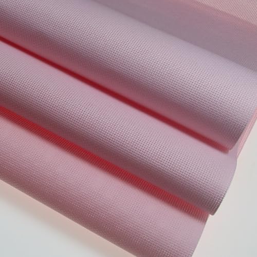 KCS 19" x 28"(48cmx72cm) 18CT Counted Cotton Aida Cloth Cross Stitch Fabric (Pink) - color: Pink