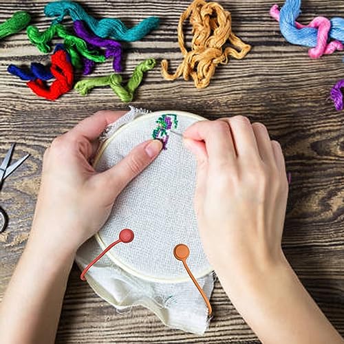 SPANSEE 4 PCS Magnetic Fabric Clips, Silicon Needle Minder, Magnetic Needle Keeper for Cross Stitch Embroidery, Needle Holder, Magnetic Needle Minders, Cross-Stitch Gift