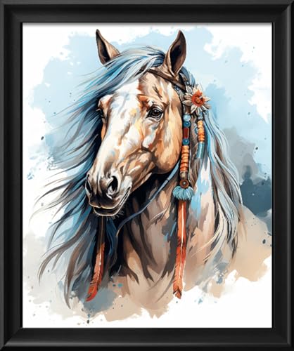 Leczany Cross Stitch Stamped Kit for Adults - Colored Horse | DIY Embroidery Starter Patterns Craft Kit Needlepoint for Beginner | 11CT, 3 Strands | 13.8x16.9 inches - color: 11CT Stamped kits, Colored Horse 13.8x16.9 inches