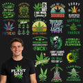 Dazoratix 420 Iron on Transfers - 20 Sheets Weed DTF Ready to Press 420 Heat Patches Bulk Green Leaf Marijuana Cannabis Stickers Vinyl Decals for T Shirts Clothes Bag Hat Pillow DIY Crafts Decorations - style: Weed