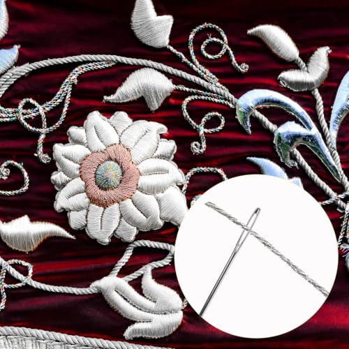 Gosknor 6 Skeins Embroidery Threads, Metallic Embroidery Floss (Silver) - color: Silver