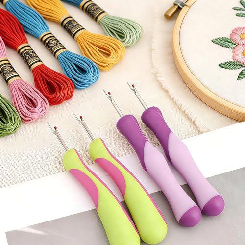 4pcs Seam Ripper for Sewing, Stitch Remover Tool Thread Puller Cutter for Hand Sewing Knitting Embroidery Cross Stitching Fabric Crafts Needlepoint Accessories Supplies Essentials